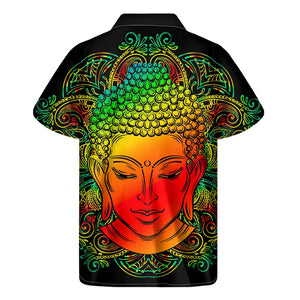 Reggae Buddha Print Men's Short Sleeve Shirt