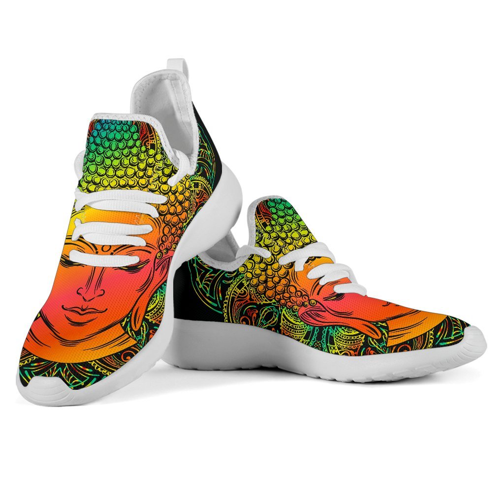 Reggae Buddha Print Mesh Knit Shoes GearFrost