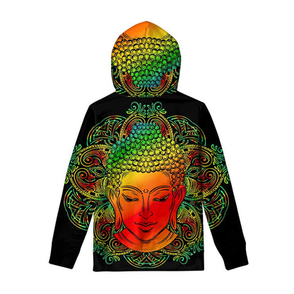 Reggae Buddha Print Pullover Hoodie