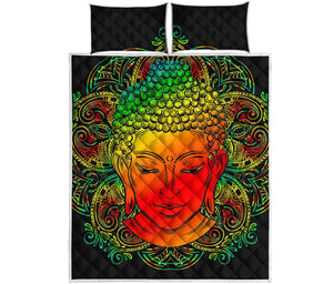 Reggae Buddha Print Quilt Bed Set