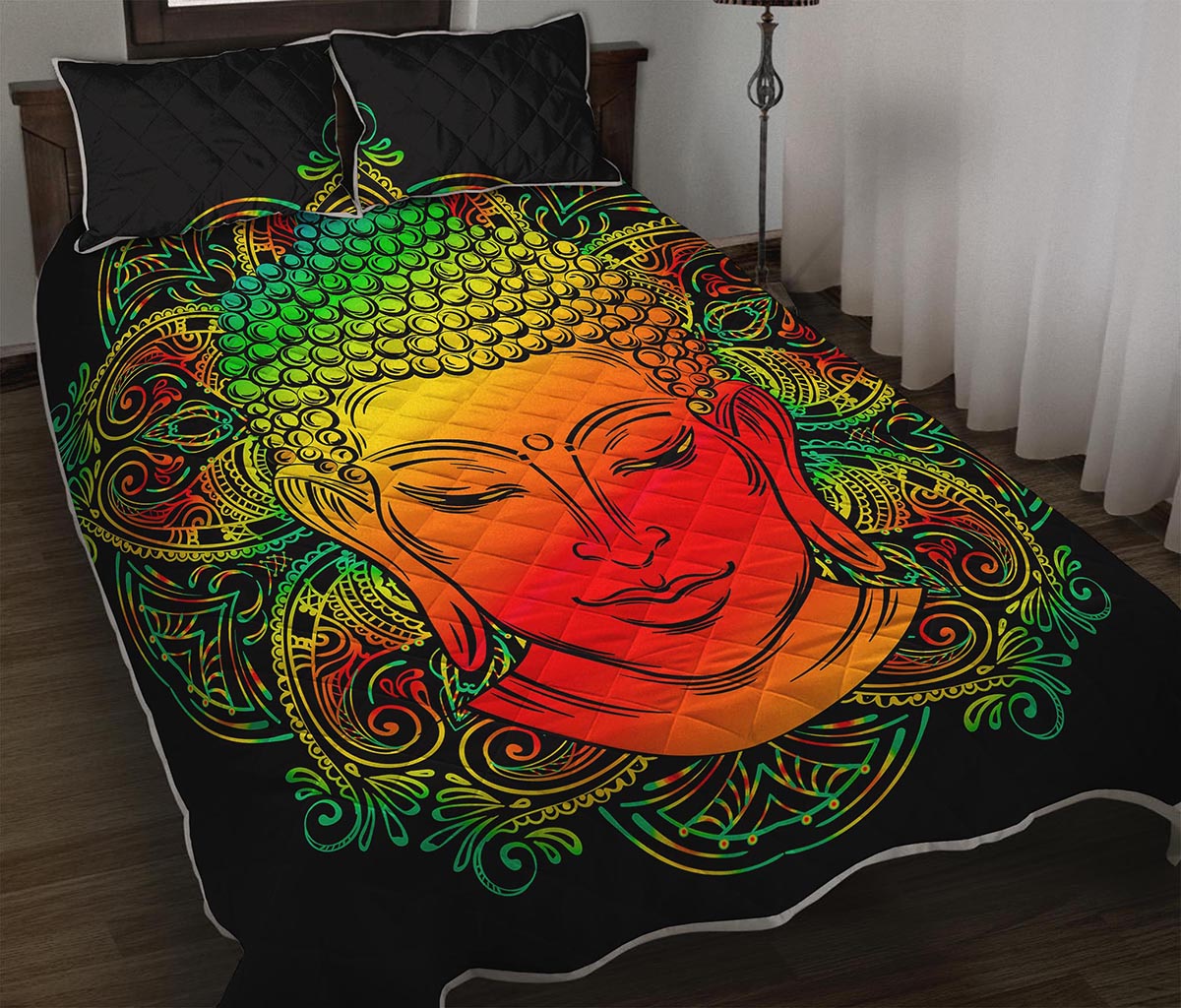 Reggae Buddha Print Quilt Bed Set