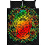 Reggae Buddha Print Quilt Bed Set