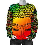 Reggae Buddha Print Women's Crewneck Sweatshirt GearFrost