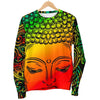 Reggae Buddha Print Women's Crewneck Sweatshirt GearFrost