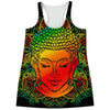 Reggae Buddha Print Women's Racerback Tank Top