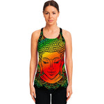 Reggae Buddha Print Women's Racerback Tank Top