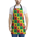 Reggae Marijuana Leaf Pattern Print Apron