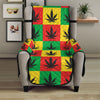 Reggae Marijuana Leaf Pattern Print Armchair Protector