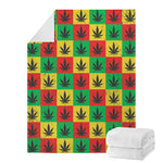 Reggae Marijuana Leaf Pattern Print Blanket