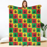 Reggae Marijuana Leaf Pattern Print Blanket
