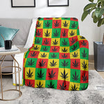 Reggae Marijuana Leaf Pattern Print Blanket