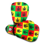 Reggae Marijuana Leaf Pattern Print Boxing Gloves