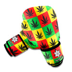 Reggae Marijuana Leaf Pattern Print Boxing Gloves
