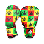Reggae Marijuana Leaf Pattern Print Boxing Gloves