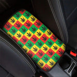 Reggae Marijuana Leaf Pattern Print Car Center Console Cover