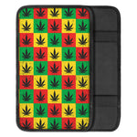 Reggae Marijuana Leaf Pattern Print Car Center Console Cover
