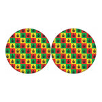 Reggae Marijuana Leaf Pattern Print Car Coasters