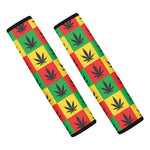 Reggae Marijuana Leaf Pattern Print Car Seat Belt Covers