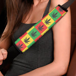 Reggae Marijuana Leaf Pattern Print Car Seat Belt Covers