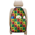 Reggae Marijuana Leaf Pattern Print Car Seat Organizers