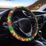 Reggae Marijuana Leaf Pattern Print Car Steering Wheel Cover