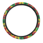 Reggae Marijuana Leaf Pattern Print Car Steering Wheel Cover