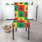 Reggae Marijuana Leaf Pattern Print Dining Chair Slipcover
