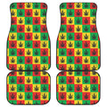 Reggae Marijuana Leaf Pattern Print Front and Back Car Floor Mats