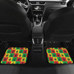 Reggae Marijuana Leaf Pattern Print Front and Back Car Floor Mats