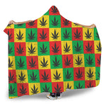 Reggae Marijuana Leaf Pattern Print Hooded Blanket