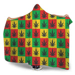 Reggae Marijuana Leaf Pattern Print Hooded Blanket