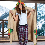 Reggae Marijuana Leaf Pattern Print Hooded Blanket