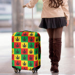 Reggae Marijuana Leaf Pattern Print Luggage Cover