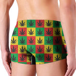Reggae Marijuana Leaf Pattern Print Men's Boxer Briefs