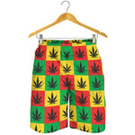 Reggae Marijuana Leaf Pattern Print Men's Shorts