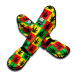 Reggae Marijuana Leaf Pattern Print Muay Thai Shin Guard
