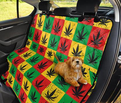 Reggae Marijuana Leaf Pattern Print Pet Car Back Seat Cover