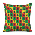 Reggae Marijuana Leaf Pattern Print Pillow Cover