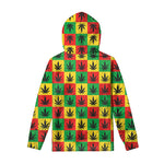 Reggae Marijuana Leaf Pattern Print Pullover Hoodie