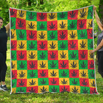 Reggae Marijuana Leaf Pattern Print Quilt