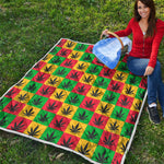 Reggae Marijuana Leaf Pattern Print Quilt