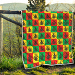 Reggae Marijuana Leaf Pattern Print Quilt