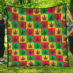 Reggae Marijuana Leaf Pattern Print Quilt