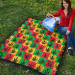 Reggae Marijuana Leaf Pattern Print Quilt
