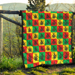 Reggae Marijuana Leaf Pattern Print Quilt