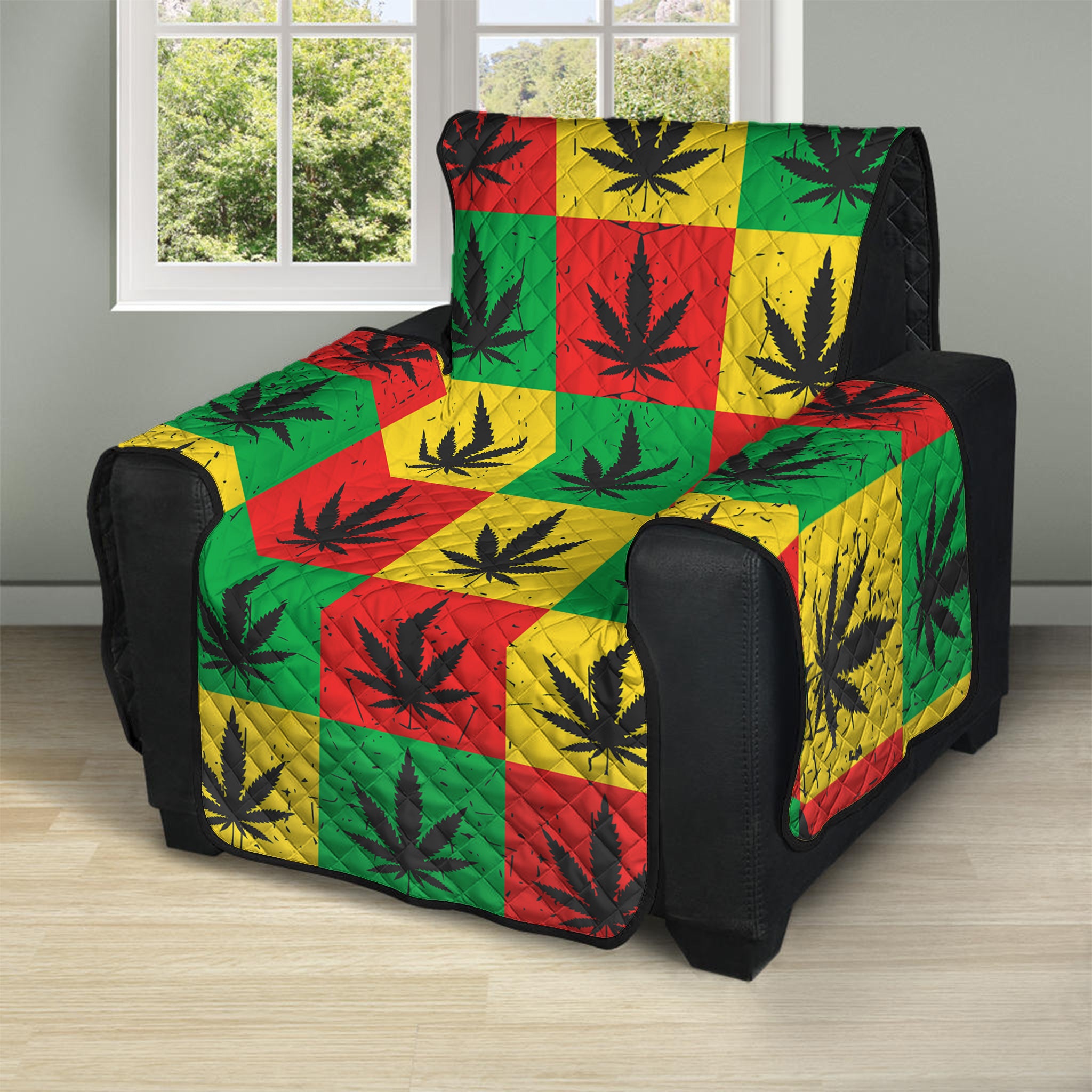 Reggae Marijuana Leaf Pattern Print Recliner Protector