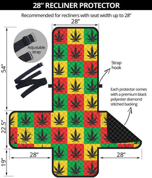 Reggae Marijuana Leaf Pattern Print Recliner Protector