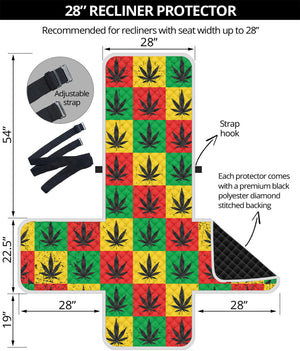 Reggae Marijuana Leaf Pattern Print Recliner Protector