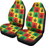 Reggae Marijuana Leaf Pattern Print Universal Fit Car Seat Covers