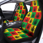 Reggae Marijuana Leaf Pattern Print Universal Fit Car Seat Covers